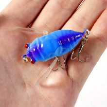 2pc 5cm/1.96in 4.5g Artificial Ladybug Fishing Bait, Cicada Beetle Insect Wobblers Fishing Lures Jigs, Topwater For Bass Carp Fishing Tackle