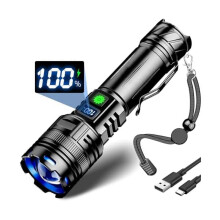 Lanterna LED recarregável ZCLED de 1.000.000 lúmens com clipe