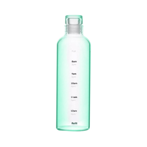 Garrafa de água transparente com tampa, 750ml, plástico resistente a quebras.