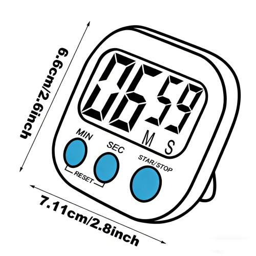 Digital Kitchen Timer with Memory and Loud Alarm 1 Pack 1