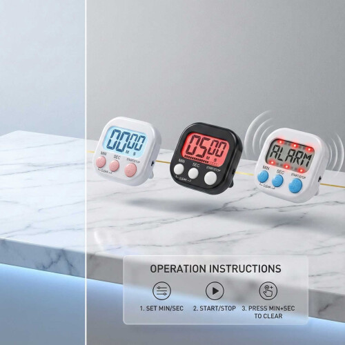 Digital Kitchen Timer with Memory and Loud Alarm 2