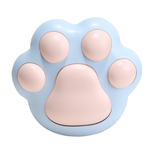Chauffe-mains en forme de patte de chat, rechargeable par USB, bleu clair