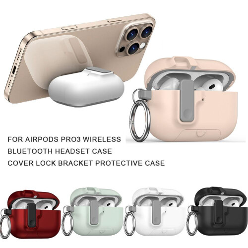 Funda protectora para AirPods Pro3 con soporte de bloqueo 2
