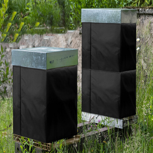 Winterization Wrap for Beehives with Adjustable Straps and Ventilation to Maintain Internal Temperatures Effectively