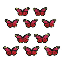 10Pieces Butterfly Embroidered Iron on Patches Butterfly Applique Patches Sew On Clothing Patches for Dress Jeans Hat