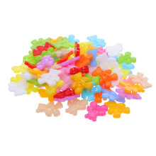 Conjunto de 100 botões de costura artesanais em formato de urso, de plástico, com dois furos, ideais para confecção de roupas e scrapbooking.