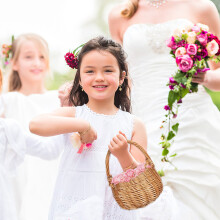 Panier à fleurs portatif en osier marron clair avec poignée pour mariage et événements champêtres
