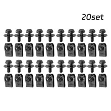 M6-1.0 Extruded U Nuts & Hex Head - Body Bolts Kits, Replaces 11503834 11503714 11503716, for Engine Cover Splashshield, Bumper Radiator, Hood Panel