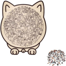 Puzzle in legno a forma di gatto Morandi, 135 pezzi