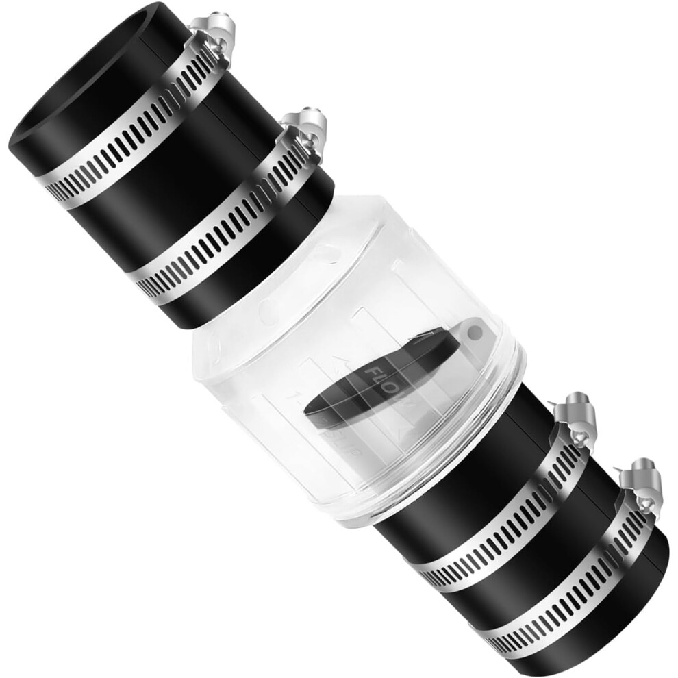 1.5" Silent Sump Pump Check Valve With Spring-Loaded Flapper, Backflow Prevention, Steel Clamps For 1.5" Pipe 9027700987586