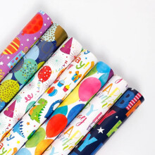 Rouleau de papier cadeau 43 x 305 cm (17 x 120 pouces) - Motif dinosaure et ballons - Joyeux anniversaire - Idéal pour anniversaire, mariage ou baby