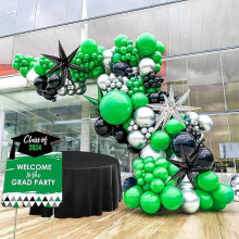 Kit de arco de guirnalda de globos navideños de invierno (121 piezas) con globos de lámina de estrella – para cumpleaños, baby shower,