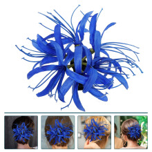 Robuste blaue Blumenhaarspange, große Krallenspange für langes Haar, geeignet für Partys und den Alltag