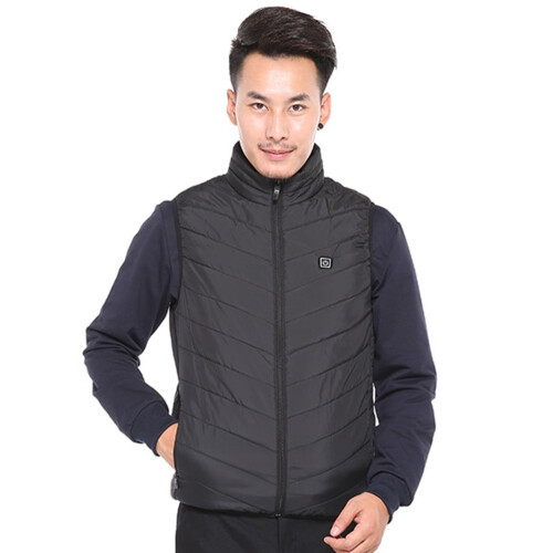 Men Body Warmers Temperature Control Black 1Set