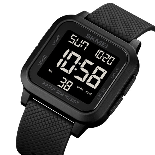 Orologio digitale da donna e da uomo con grandi numeri e LED 2