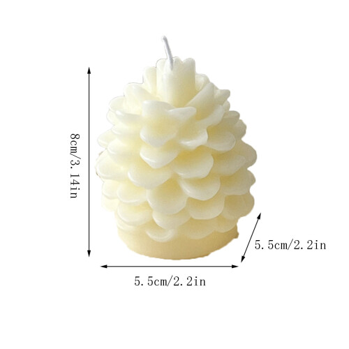 Bougie parfumée de Noël blanche en forme de sapin (1 pièce) 2
