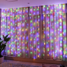 300 LED Light Curtain, 9.84x9.84 Ft, USB-Powered, 8 Modes & Remote, Dimmable Fairy Lights for Indoor/Outdoor, Christmas/Wedding Decor