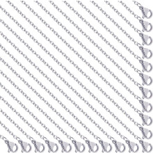 20pcs 22" Stainless Steel Necklace Chains with Lobster Clasps, 2mm Cable Link, Silver, for DIY Jewelry Making – Compatible with All Standard