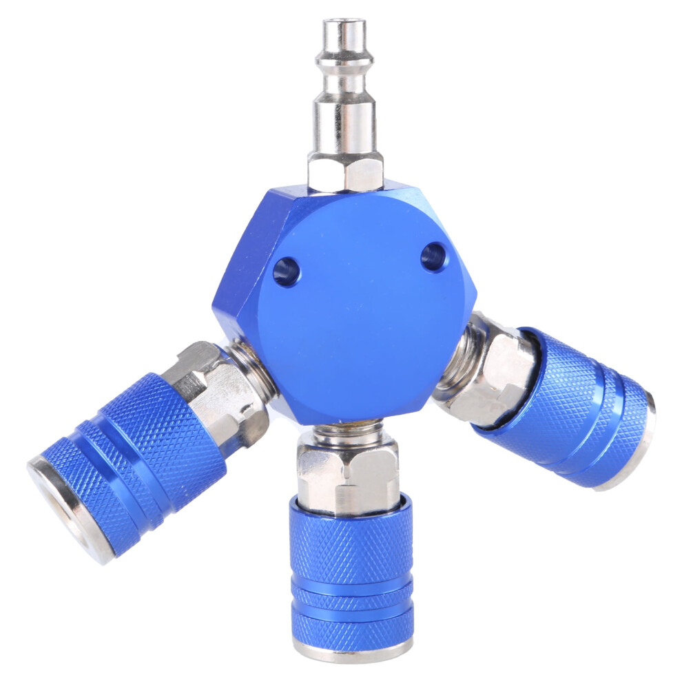3 Way Air Manifold Carbon Steel Air Hose Splitter 1/4Inch Quick Connector Air Compressor Hose Fittings Air Hose Connector 9329345155581