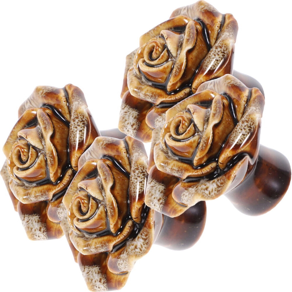 4Pcs Retro Knobs For Cupboards Dark Brown Zinc Alloy Decorative Homeowners 9027700988934