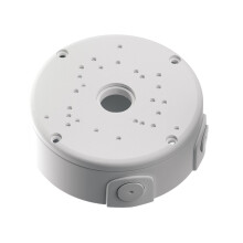 Caixa de junção à prova d'água eficiente para instalação de câmeras em paredes e tetos. Montagem eficiente e fácil de usar.