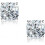 CZ stud earrings 18K white gold plated sterling silver 1