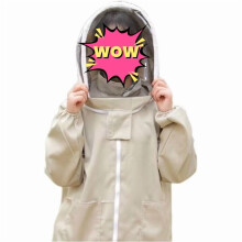 Beekeeping Jacket with Veil Hood for Men & Women, Compatible with Professional Beekeepers and Beginners (Apricot, Thin, XXL)