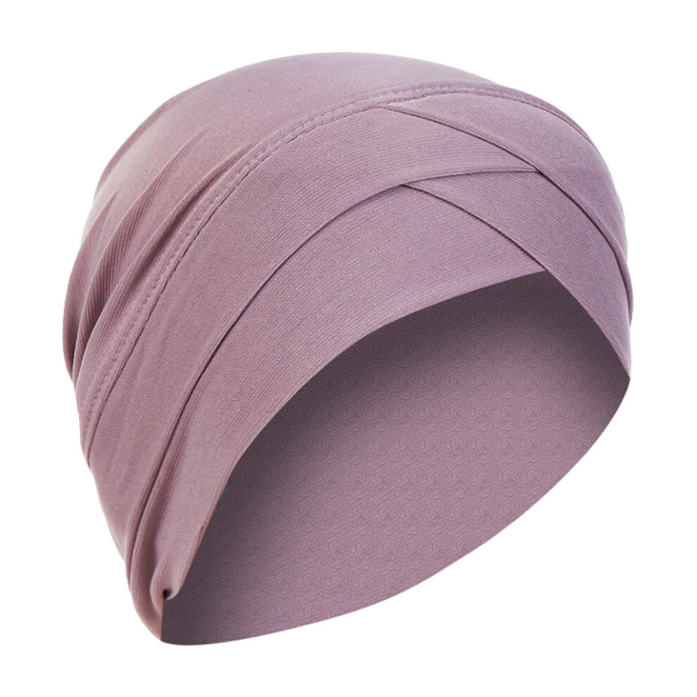 Clearance! Women Solid India Hat Ruffle Cancer Chemo Beanie Turban Wrap Scarf Cap Women Cap (Purple)-image-OPC-PRV7JJC-NEW