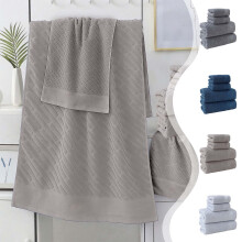 Ensemble de 4 serviettes de bain en coton (2 serviettes de bain et 2 serviettes pour les mains). 100 % coton, doux, absorbant et à séchage rapide.
