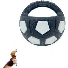 Quietschender, schwimmender Hunde-Fußball mit Griffen – Interaktives Wurf- und Apportierspielzeug, robust für alle Rassen