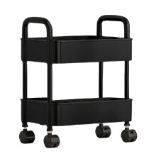 Carrito de cocina de 4 niveles con ruedas - Estante de almacenamiento móvil multiusos con asas - Organizador que ahorra espacio para el baño y la
