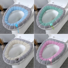 Housse de siège de toilette en peluche en forme de O - Coussin de toilette universel chaud pour l'hiver, confortable, doux et facile à installer (1