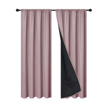Darkening Curtains, 78.74"x39.37" Rod-Pull Thermal Insulated Drapes Window Curtains for Bedroom Living Room Pink