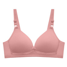 Nursing Bra with Drop Cup, Wirefree Light Padding & Easy Clip Down, for Breastfeeding Moms, Maternity & Postpartum Pink 38