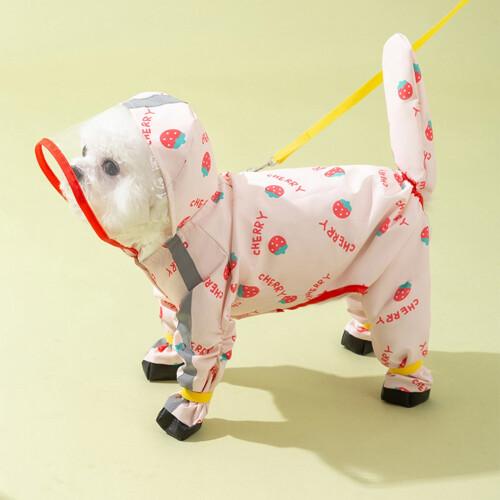 Capa de chuva para cães pequenos com proteção para cauda e patas – Impermeável 1