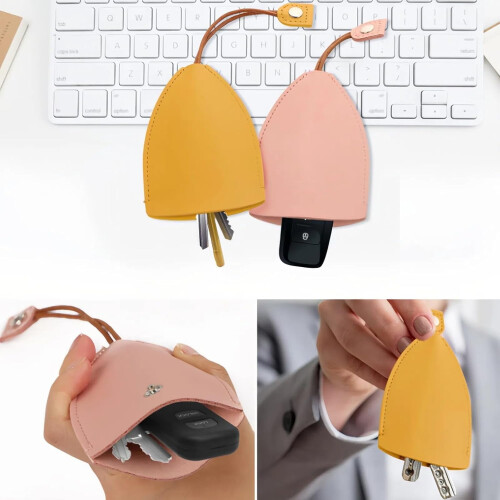 Étui à clés en cuir Winkkey avec protection et système coulissant 1