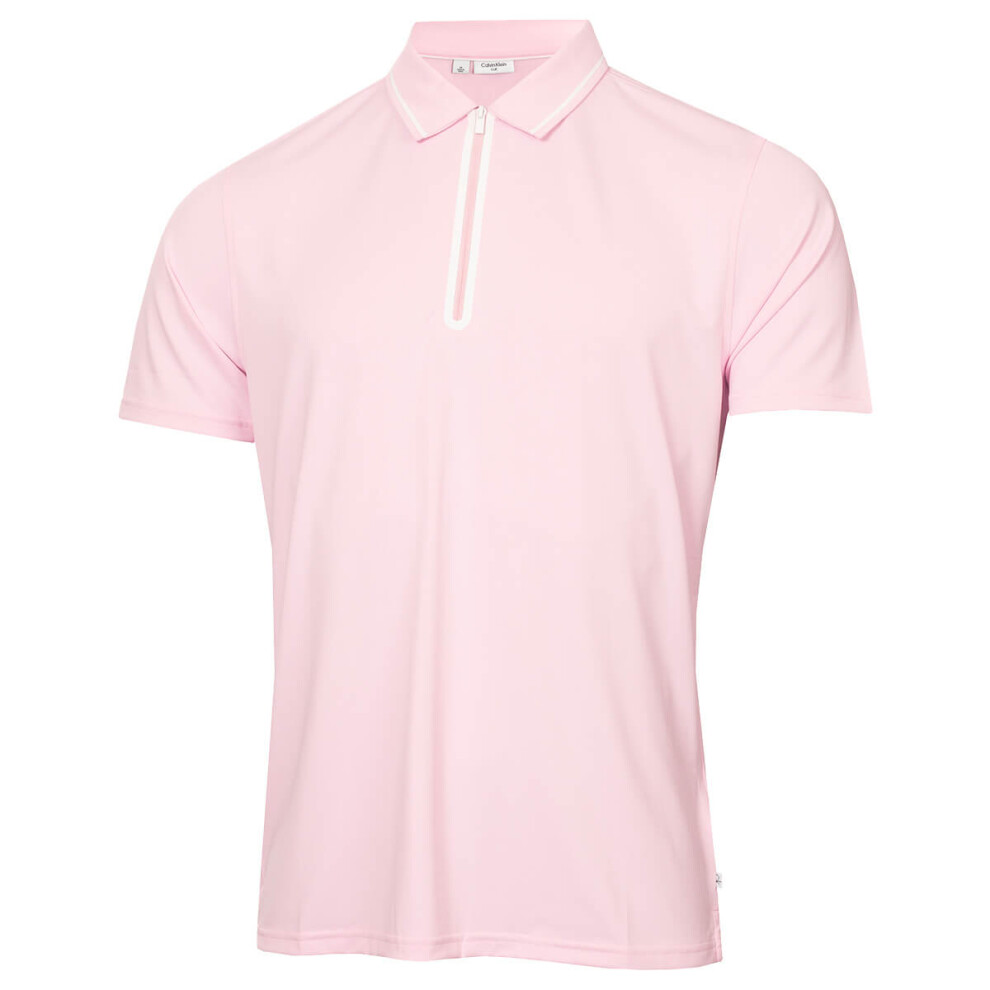 Calvin Klein (Xl, Cherry Blossom) Mens Longstone Lightweight Moisture Wicking Golf Polo Shirt