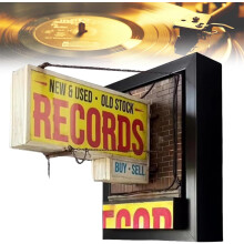 Retro Record Store Wall Light, Vintage LED Neon Marquee Sign for Music Room Decor – Compatible with Records Collection Display