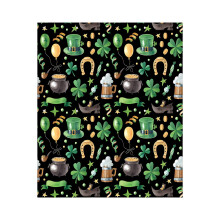 Manta de franela para el Día de San Patricio con diseño de trébol verde.