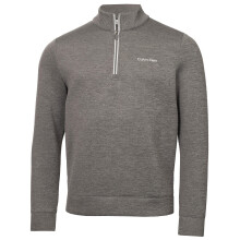 (XL, Greymarl) Calvin Klein Mens Scuba Stretch Moisture Wicking 1/4 Zip Golf Sweater