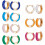 Huggie oorringen van legering en emaille, 7 paar 1
