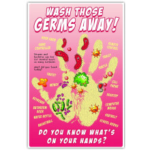 Hand Washing Poster for Kids – Nurse Office & Health Class Decor, Compatible with Elementary School