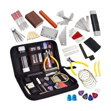 77-Piece Guitar Repair Tool Kit for Acoustic, Electric & Bass – Includes Strings, Ruler, Files, Finger Protectors