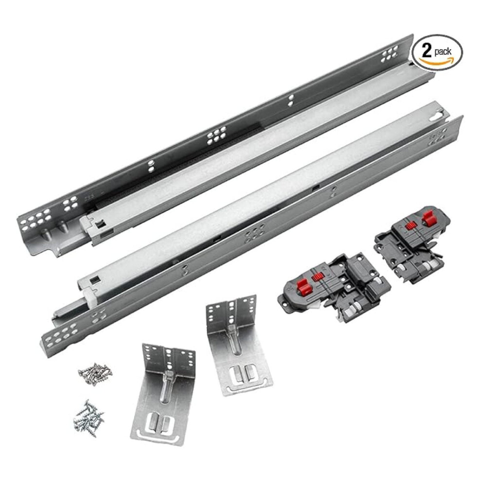 21'' Undermount Drawer Slides - Soft Close Full Extension - Centerline - Hidden Drawer Runners For Cabinets - 75Lb Capacity 9422877838318