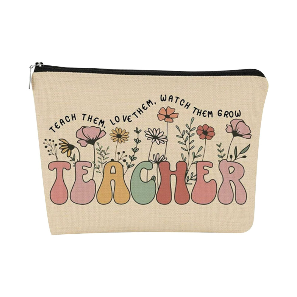 Funny Teacher Gifts Makeup Bag â Cosmetic Bag for Women, Compatible with Teacher Appreciation, Christmas, Thanksgiving, Birthday