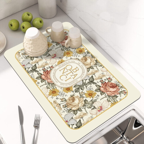 Nordic Drain Pad Retro Floral Ανθεκτικό στη θερμότητα Στρώμα επιτραπέζιων σκευών Γρήγορο 1