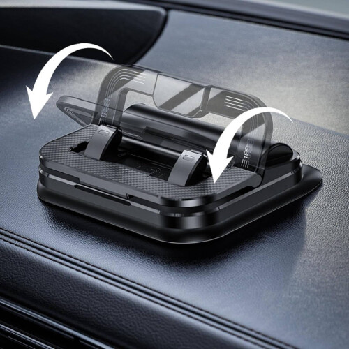 360 Rotating Car Phone Holder with Suction Cup – Adjustable for iPhone & Android (Orange, 1 pc) 1