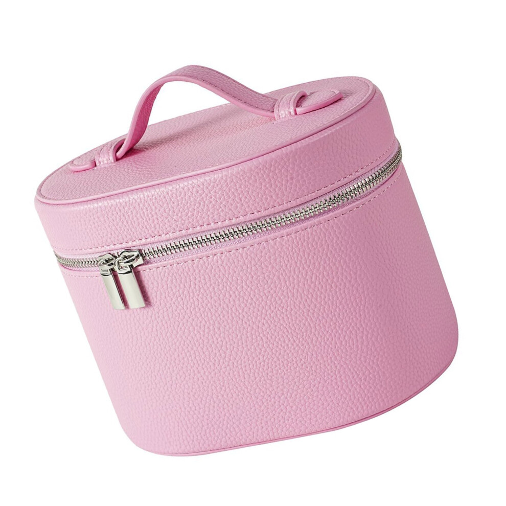 Leather Toiletry Bag Waterproof Zippered Cosmetic Pouch