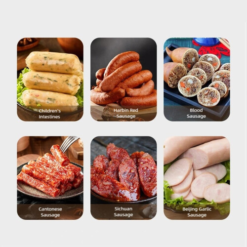 Remplisseuse de saucisses manuelle à manivelle avec buses-Vert 1