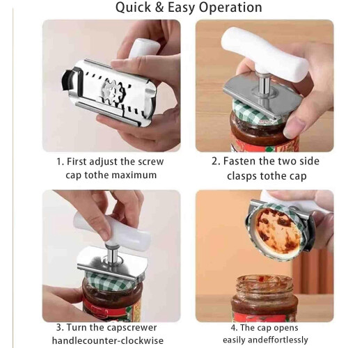 Ouvre-couvercle réglable avec poignée ergonomique (1 pièce) 2